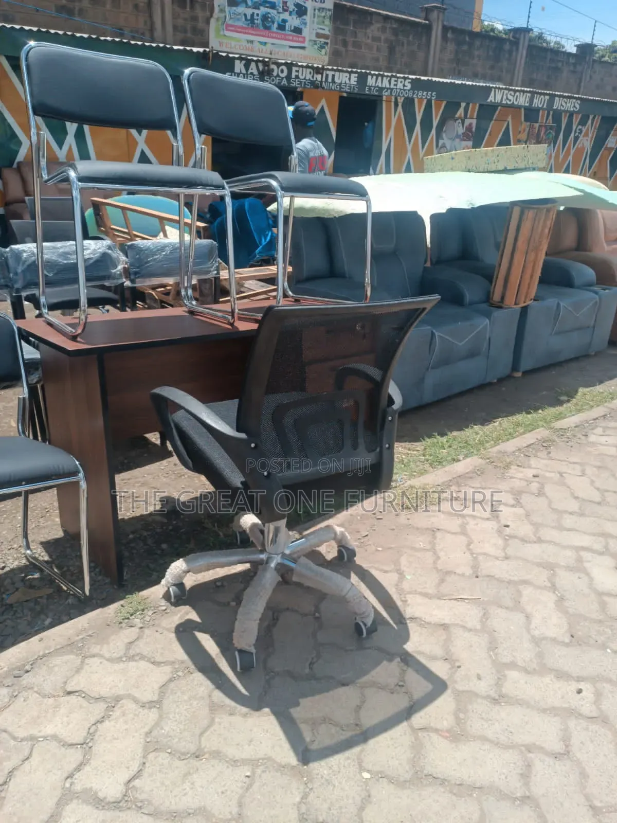 High Quality 1m Office Desk With Mesh Chair Ft9td