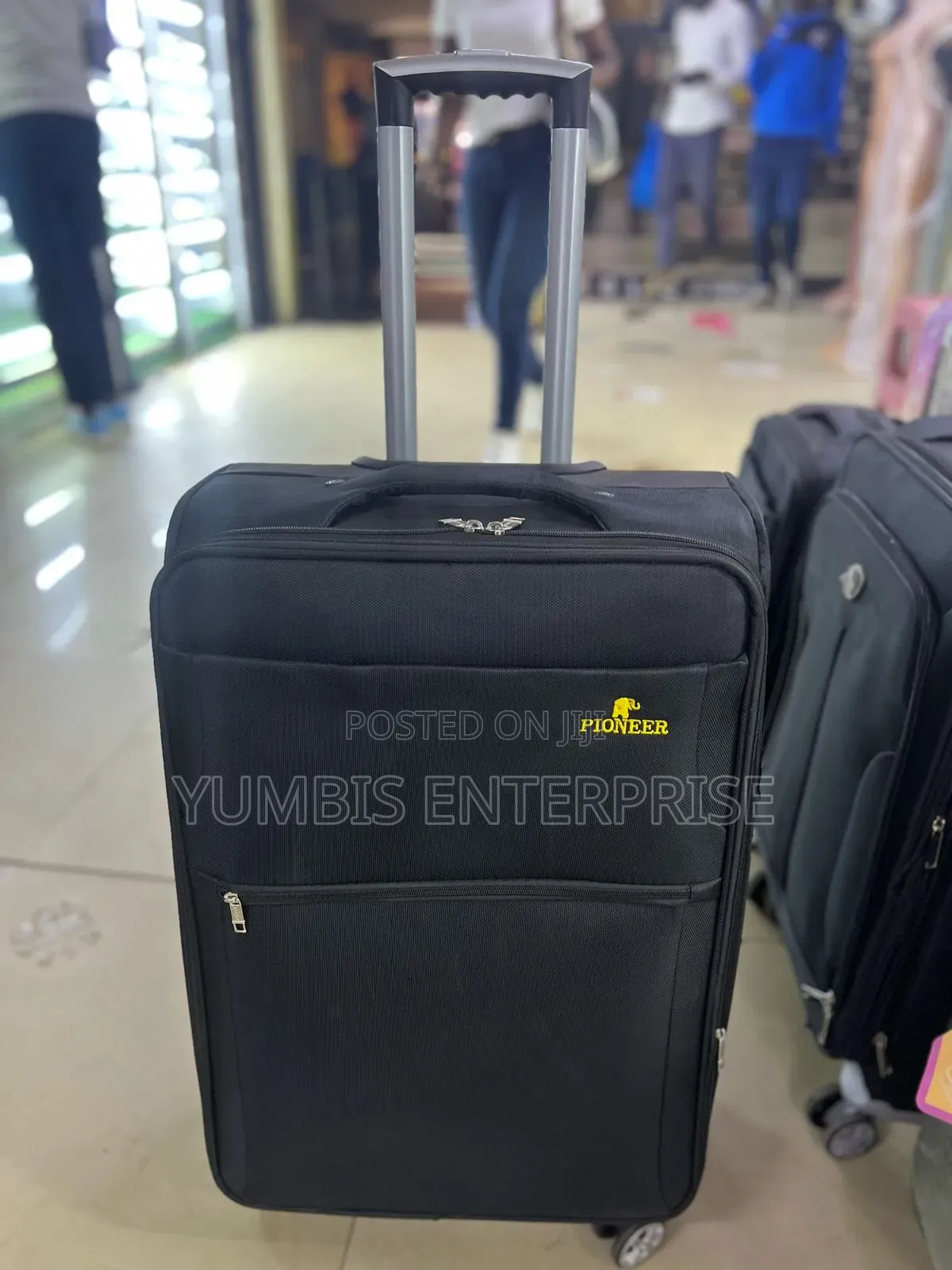 Medium Size Height 65cm Fabric Black Suitcase at 4000