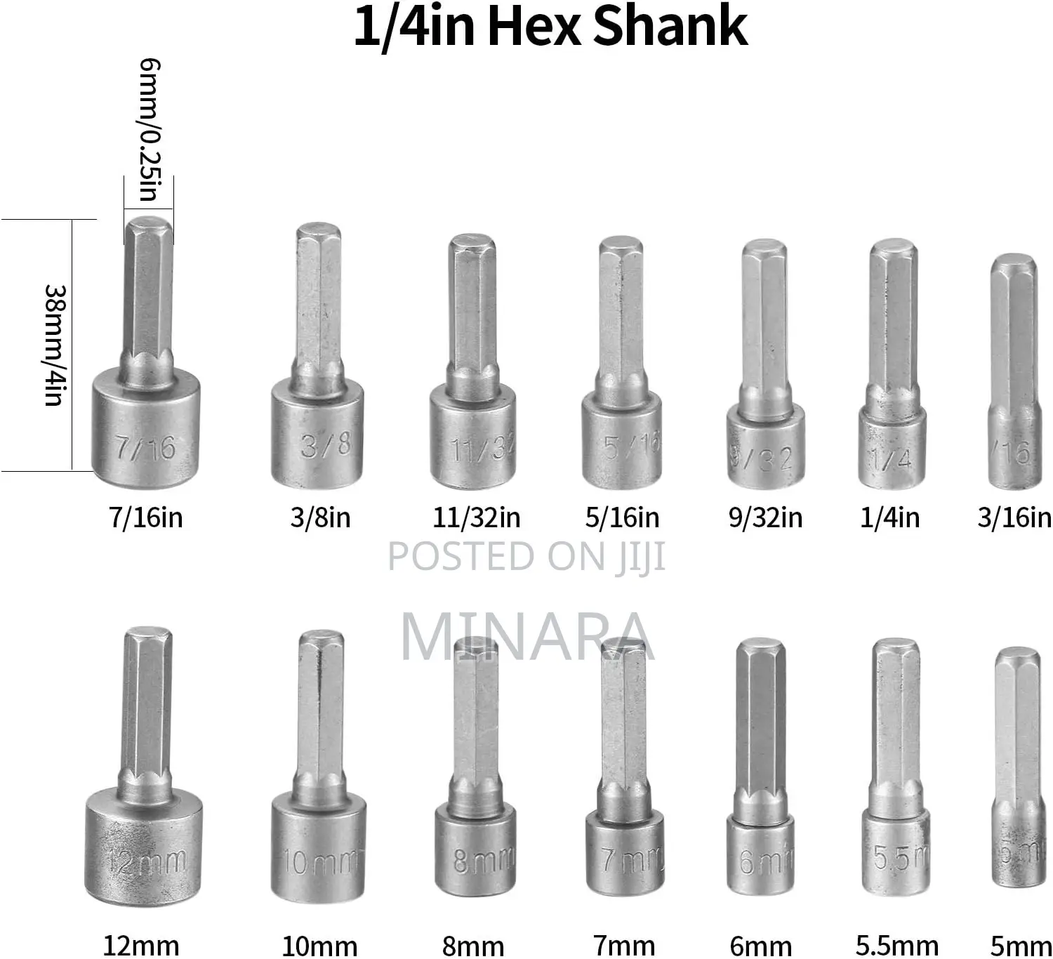 14 Pcs, Nut Setters / Drivers Set