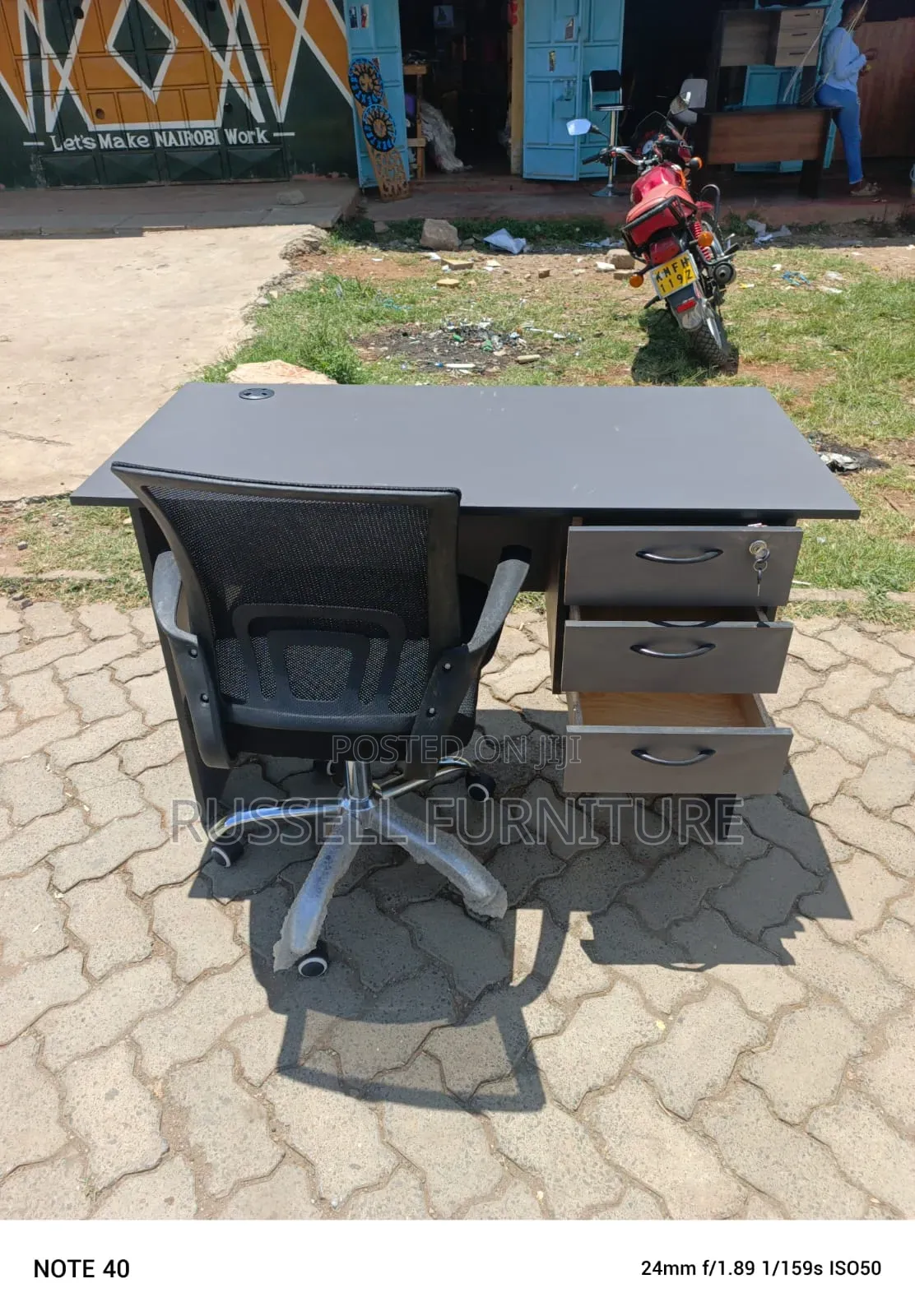 Well Furnished Grey Study Table and Mesh Study Chair