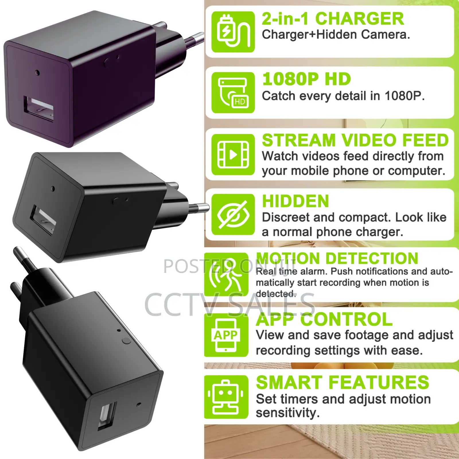 Spy Charger Camera -Remote View