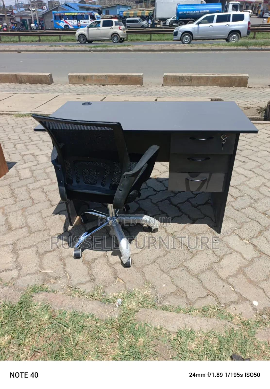 Durable Office Desk and Mesh Office Chair