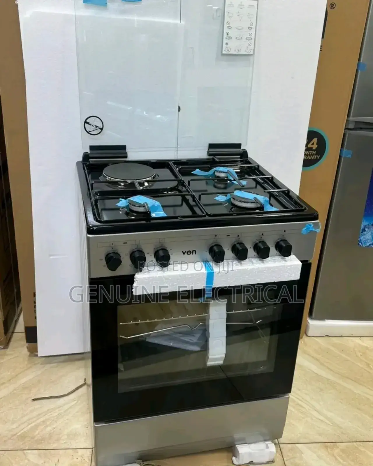 Von Vac6sv31uy 3 Gas + 1 Electric Cooker 60x60 Silver