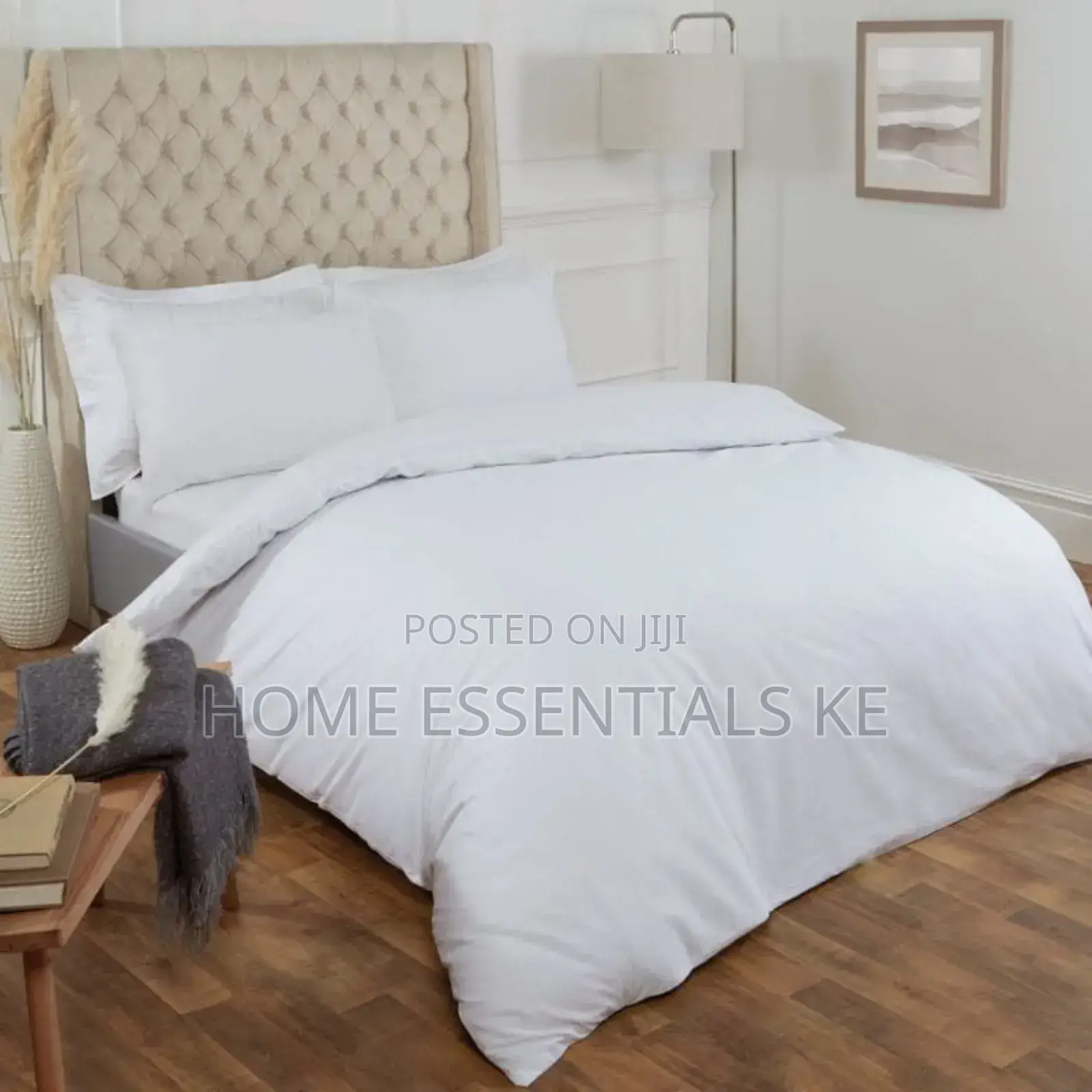 7x8 Plain White Duvet Cover Set*
 Bedsheet 2pcs Cases
