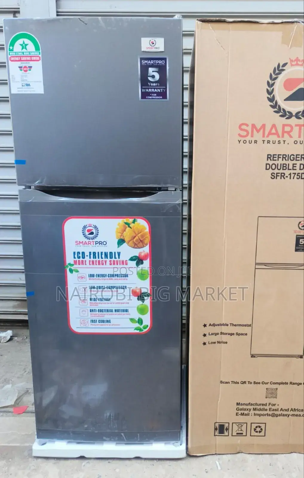 Smart Pro SFR-175-Dt-I Double Door Refrigerator, 138l -