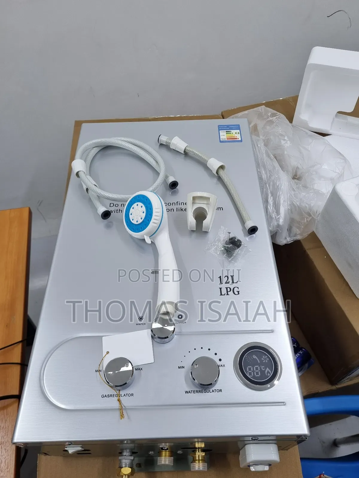12l LPG Tankless Instant Shower Smart Fast Water Heater