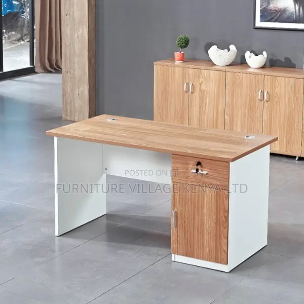 Clerical Desk:1-Meter Compact Office Desk for Single User