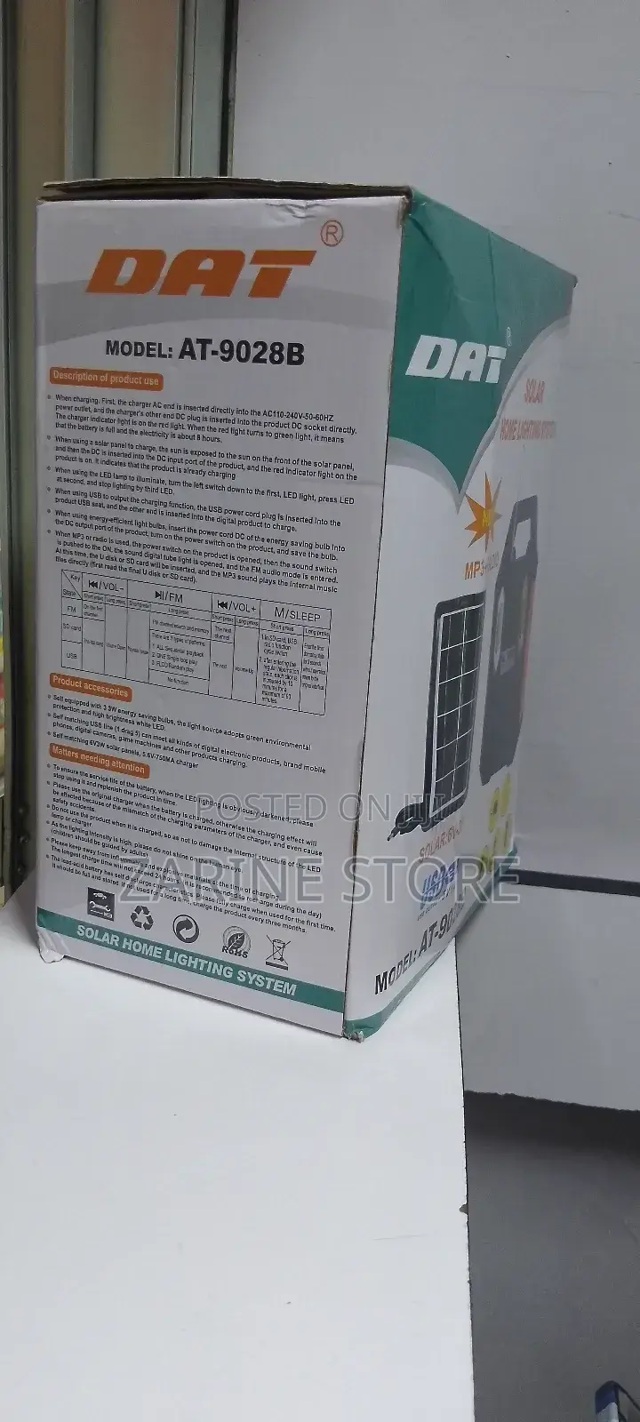 Rechargeable Solar Home Lighting System Lamp/Torch