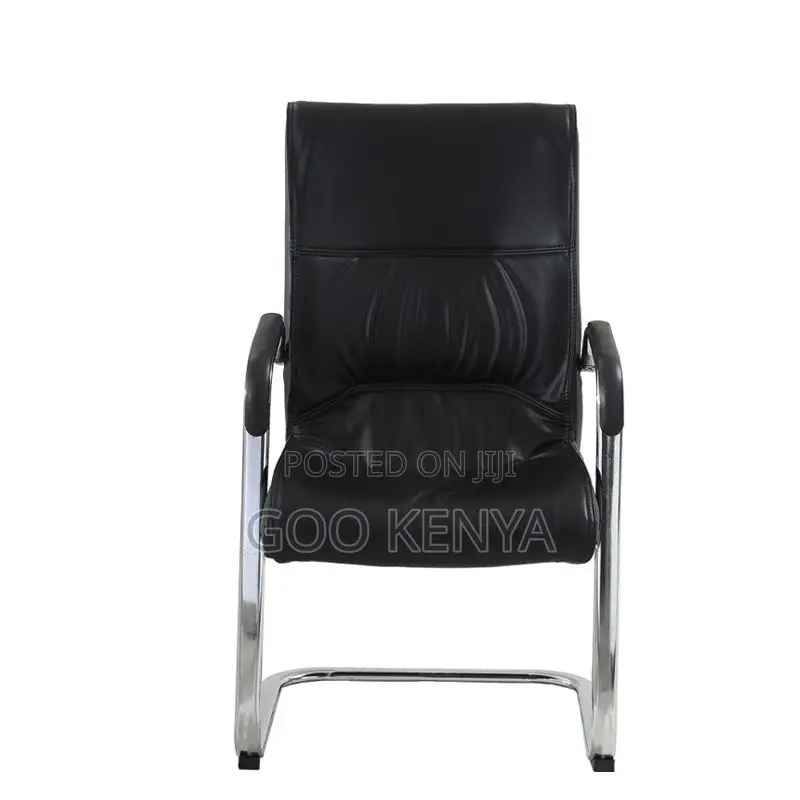 Office Chair ; Modern Black Leather Visitors Chair