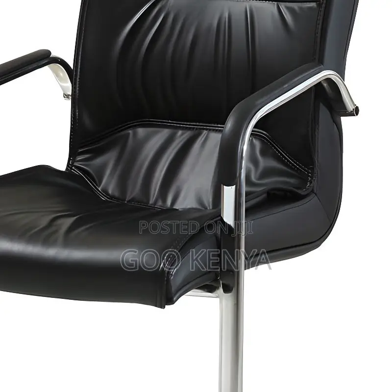 Office Chair ; Modern Black Leather Visitors Chair