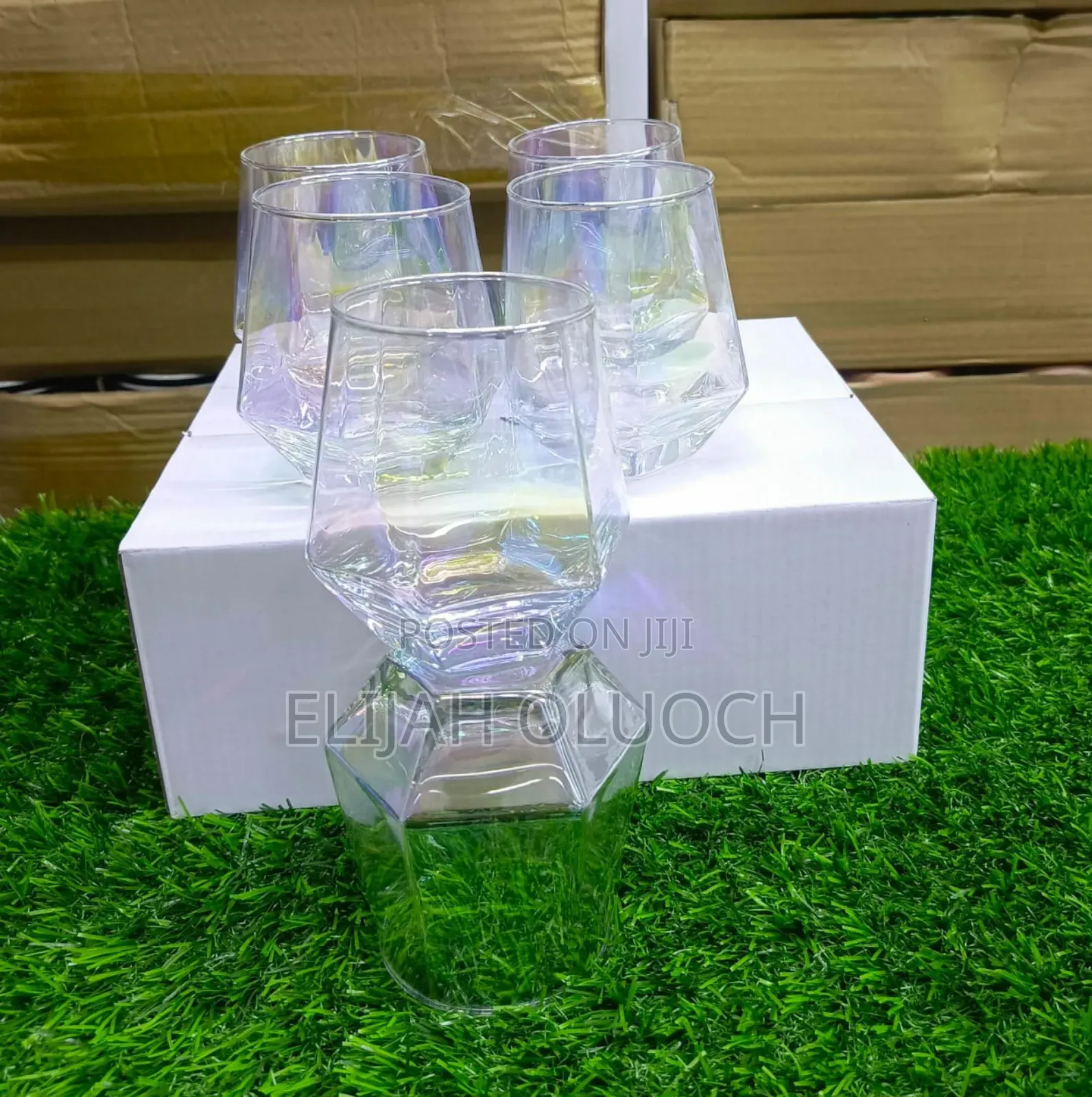 Hexagonal Geometry Luxe Drinkware Glass