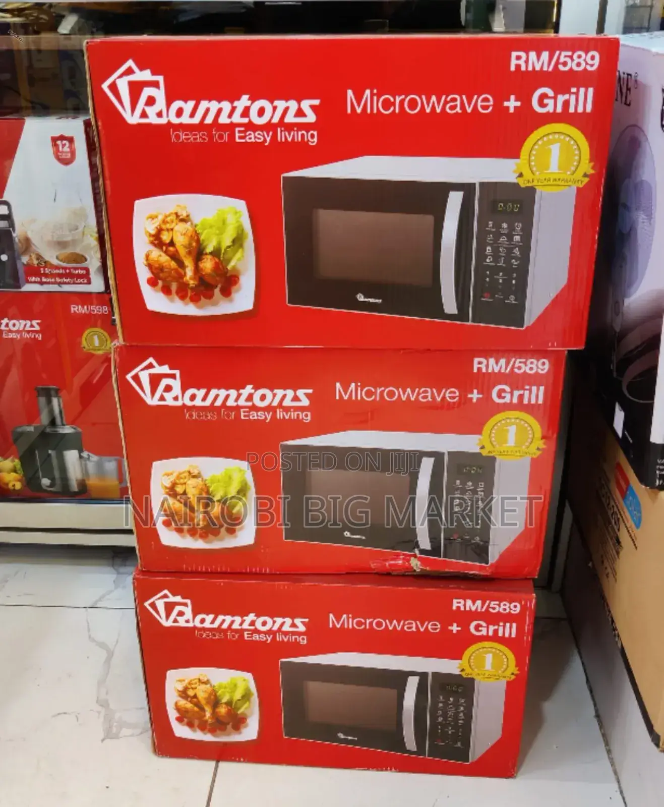 1 Year Warranty Ramtoms 23l Microwave+Grill