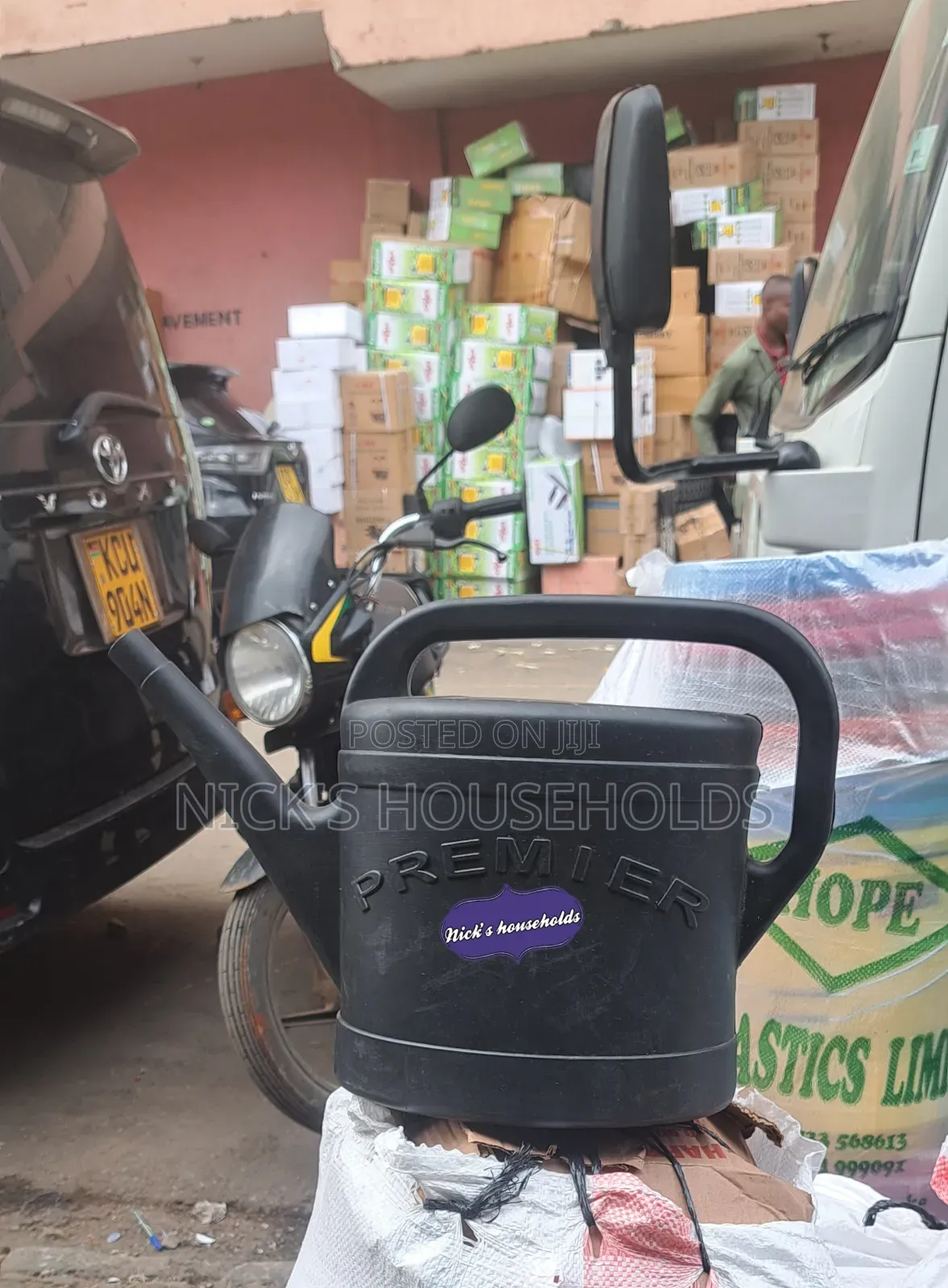 Black Plastic Watering Can