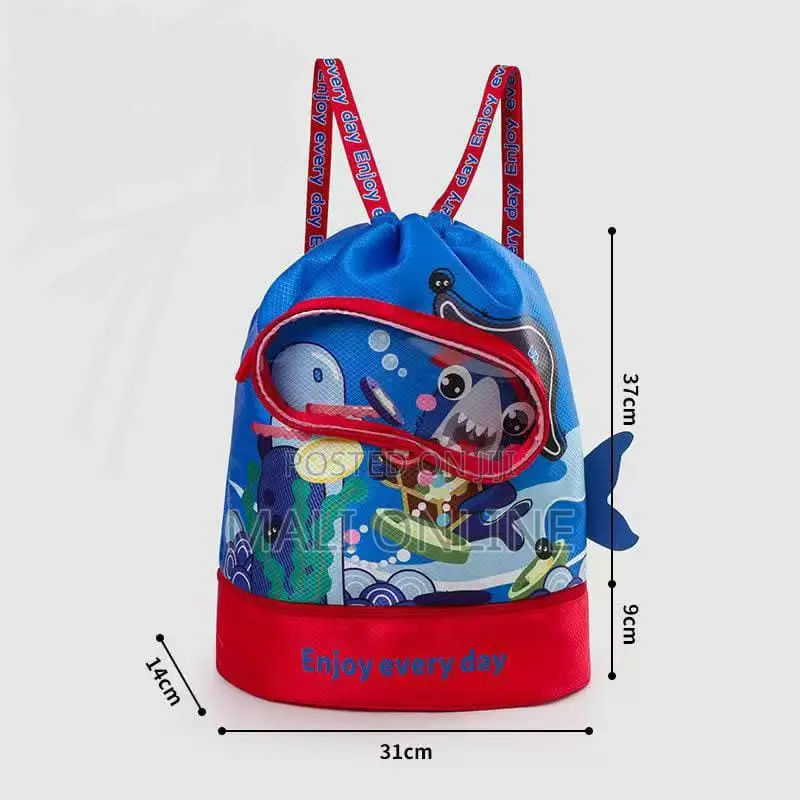 Waterproof Kids Swimming Bag Cartoon Drawstring Backpack