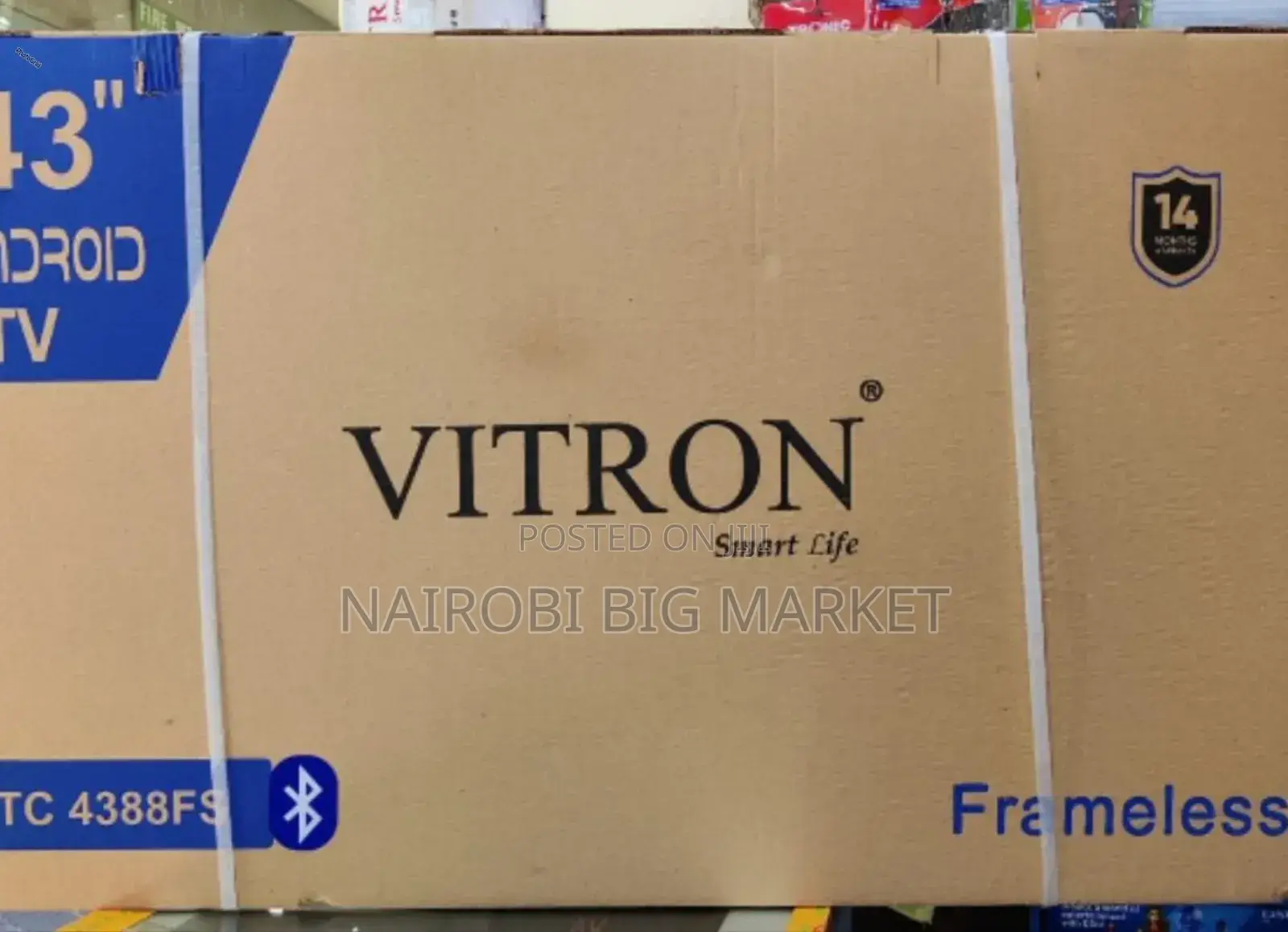 #Vitron 43" Smart Android Frameless With Bluetooth Htc43