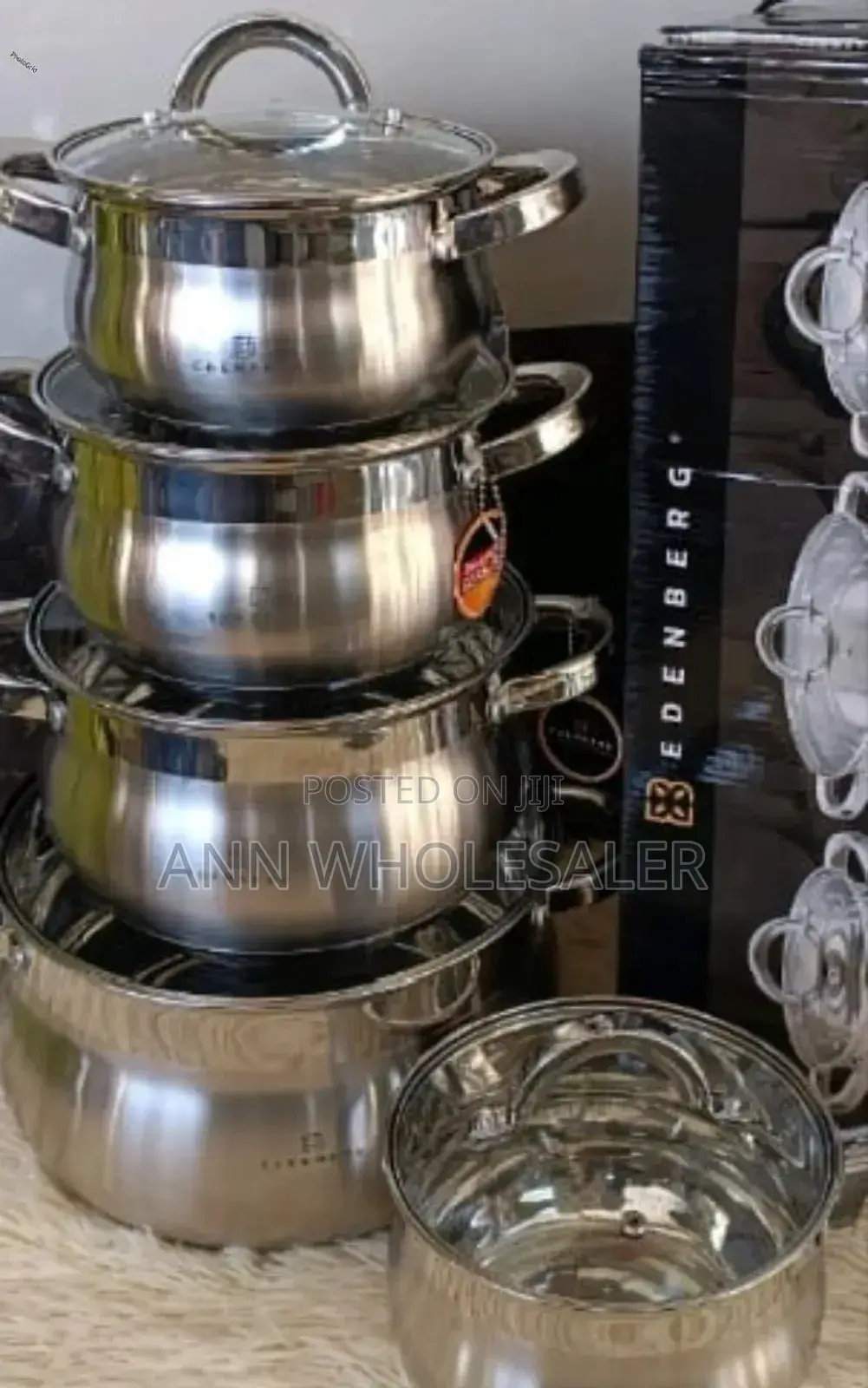 10 Pieces Edenberg Eb-3719 Stainless Steel Cookware Set