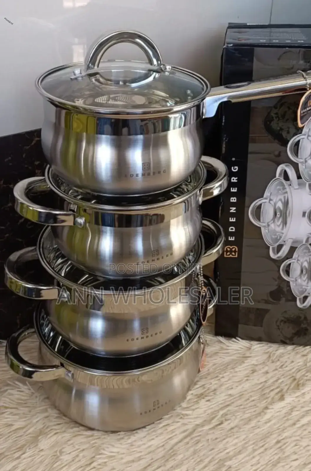 New Model 8 Pieces Edenberg Eb-3717 Cookware Set