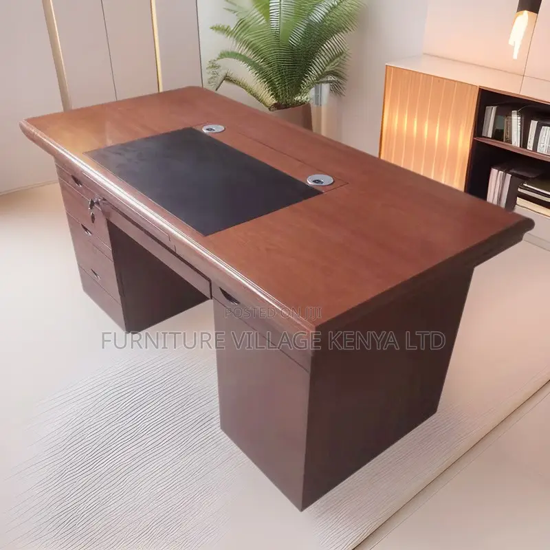 Office Table:120cm High-Quality Red Wood Desk for Executives