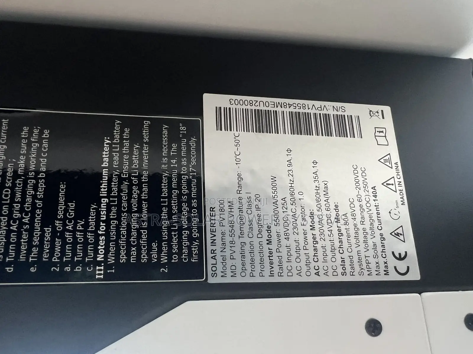 Must 5.5kva 48v VHM Hybrid Inverter