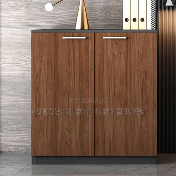 Office Cabinet: 2-Door Lockable Wooden Credenza Cabinet