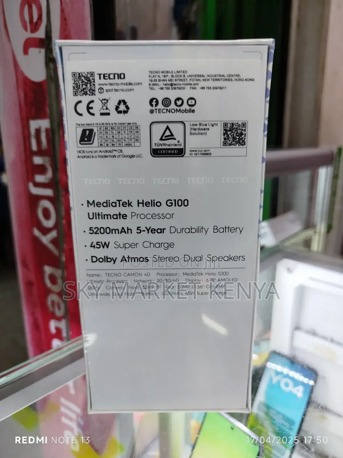 New Tecno Camon 40 256 GB Black