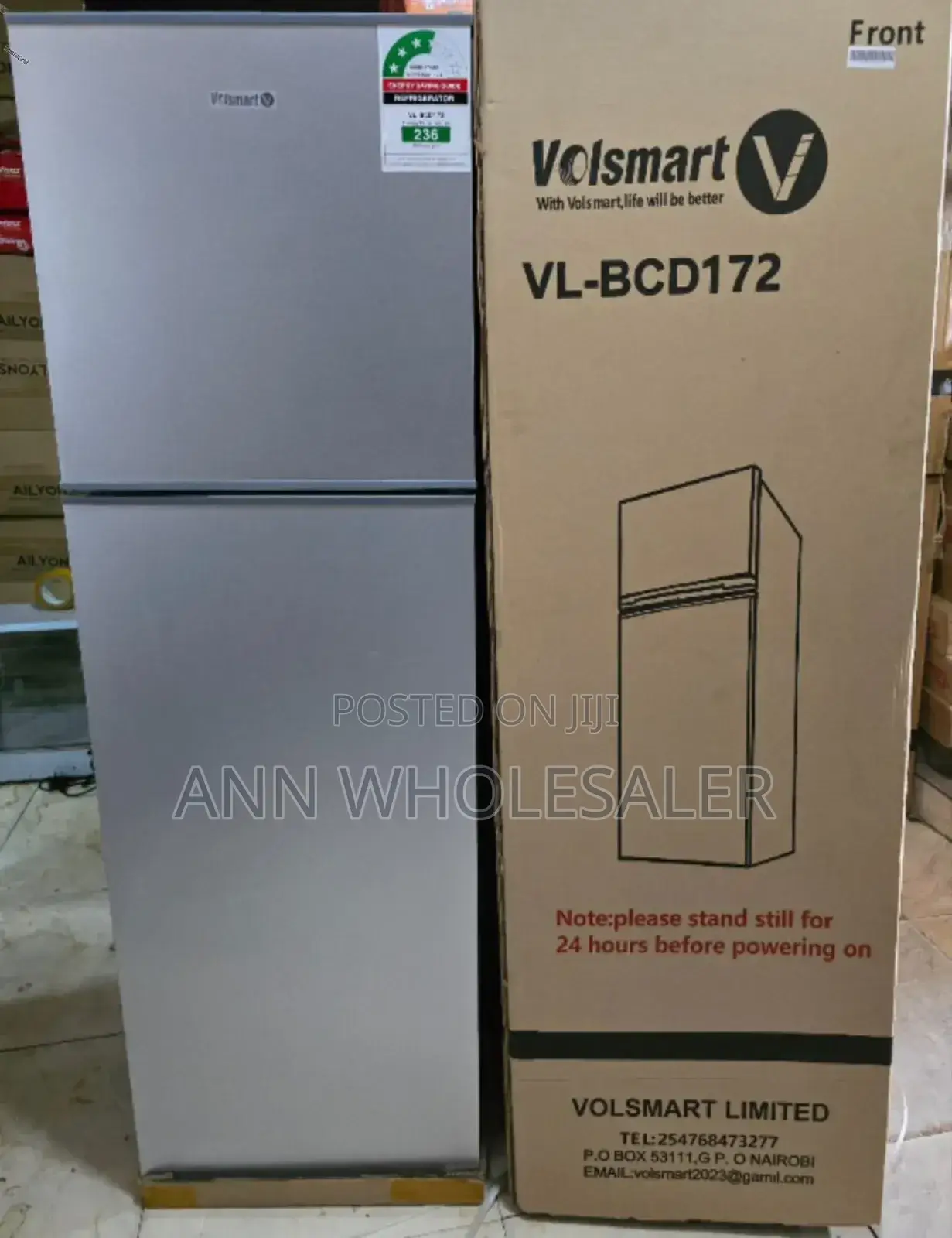 Silver Volsmart 172litres Double Door Refrigerator at