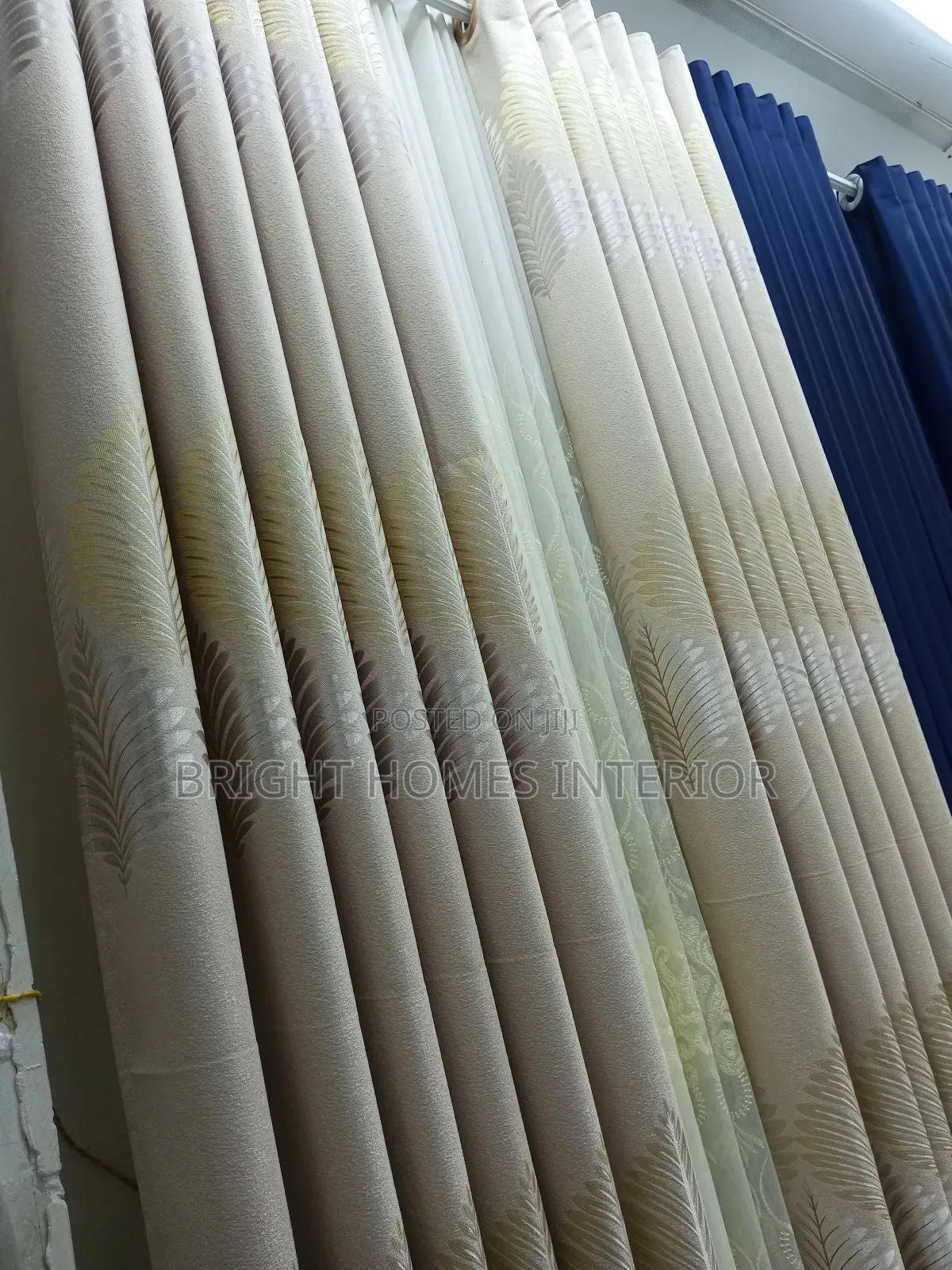 Floral Beige in Color Curtain Heavy Material Curtain