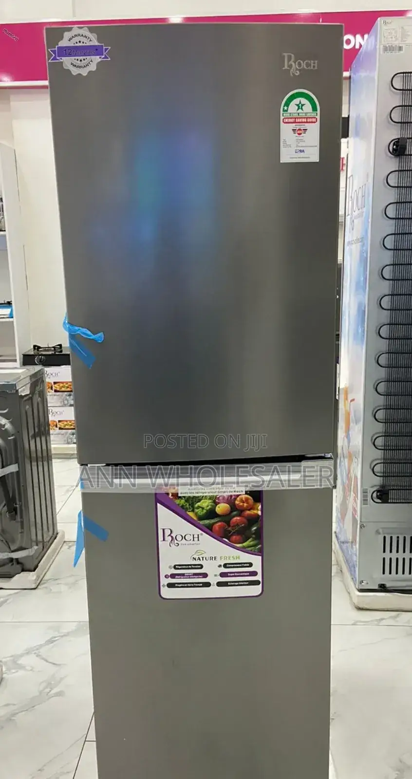 With Warranty Roch RFR-400-Db-B 327l Bottom Freezer