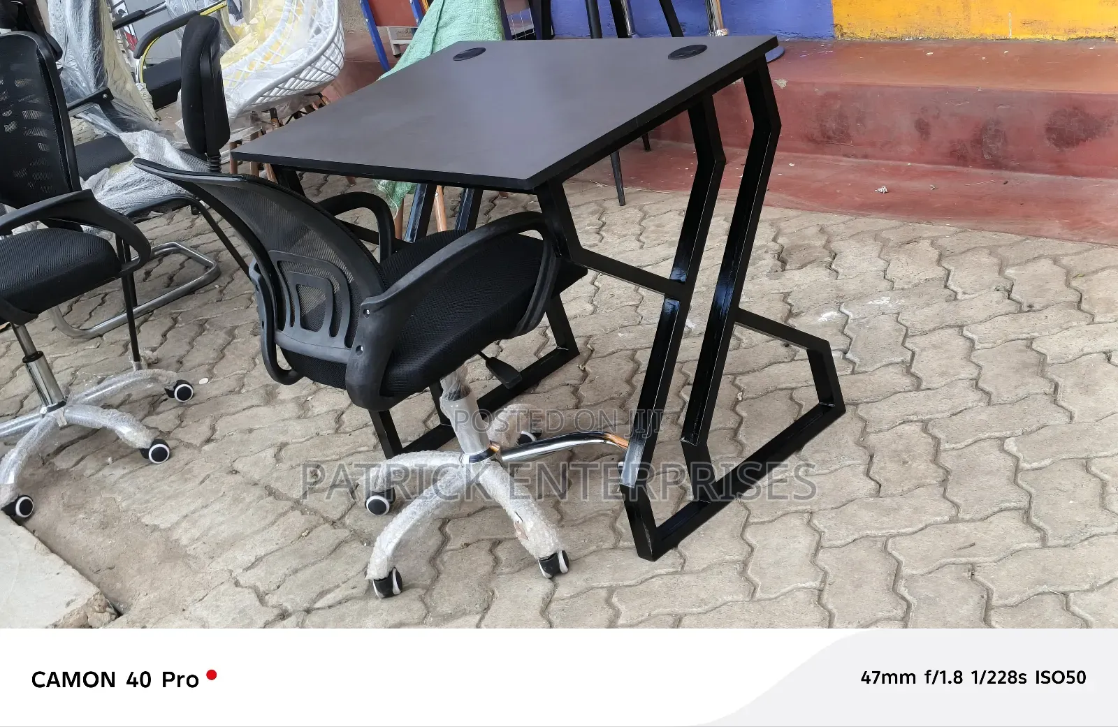 Metallic Office/Home Study Desk+ Study Chair