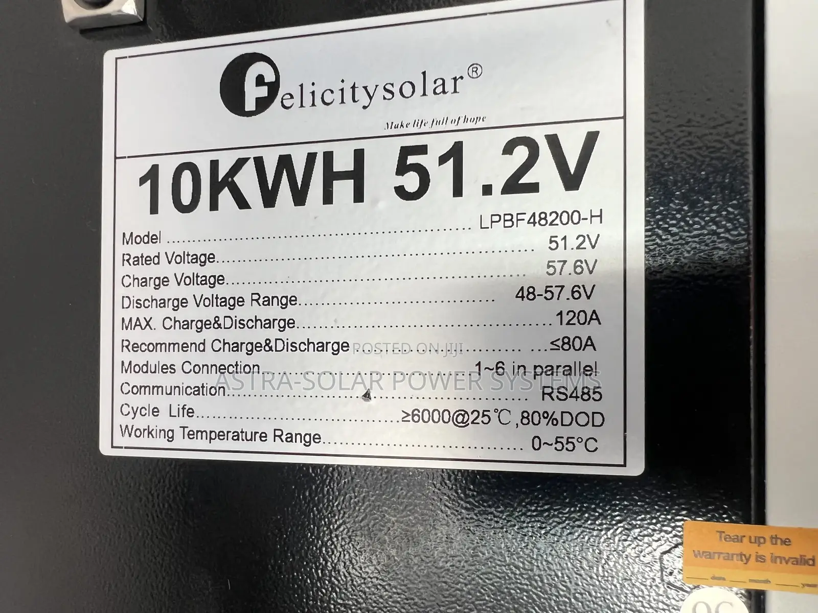 Felicity 10kwh 48v Lithium Ion Battery