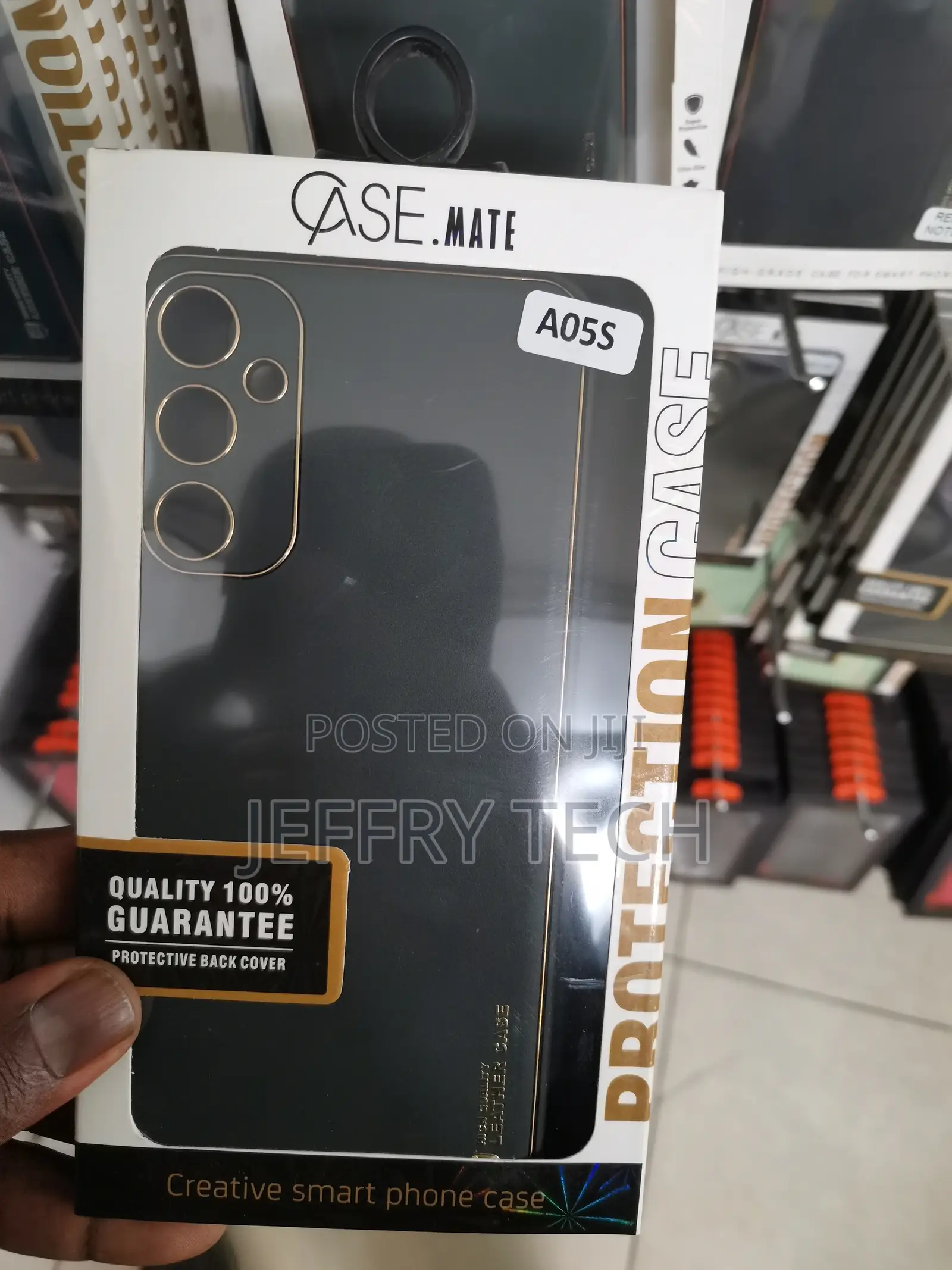 Mantto Pu Leather Case for Galaxy A05s Gold Electroplated