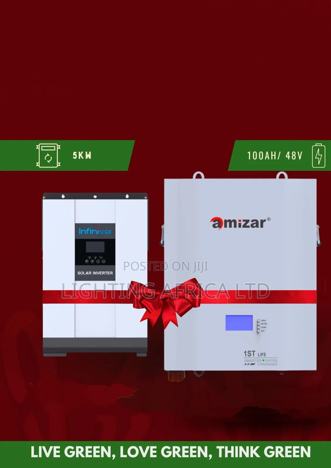 5kva Hybrid Inverter + 5.12kwh Lithium (100ah) Battery Combo System.