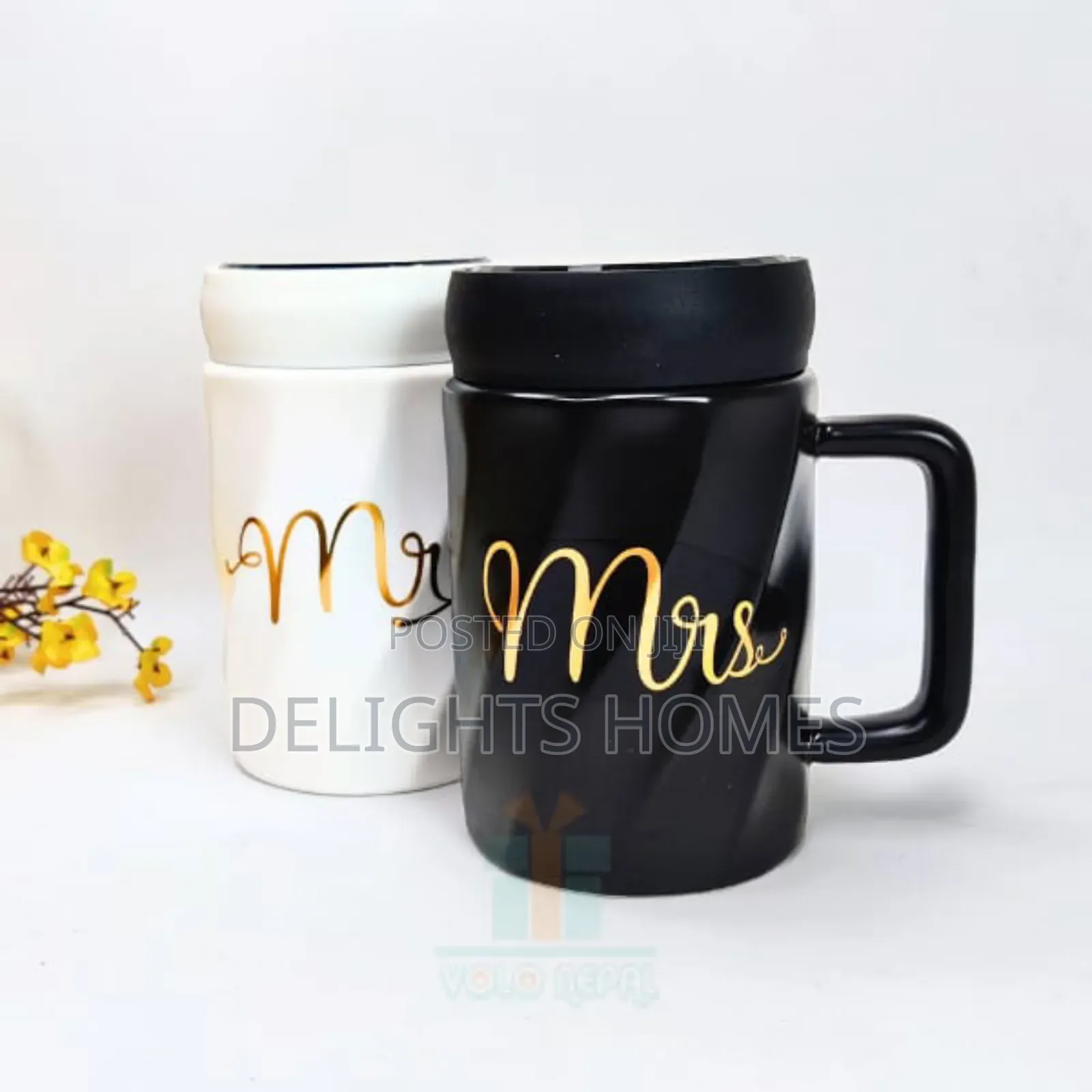 Fancy Couple Cups Branded Mr Mrs King Queen