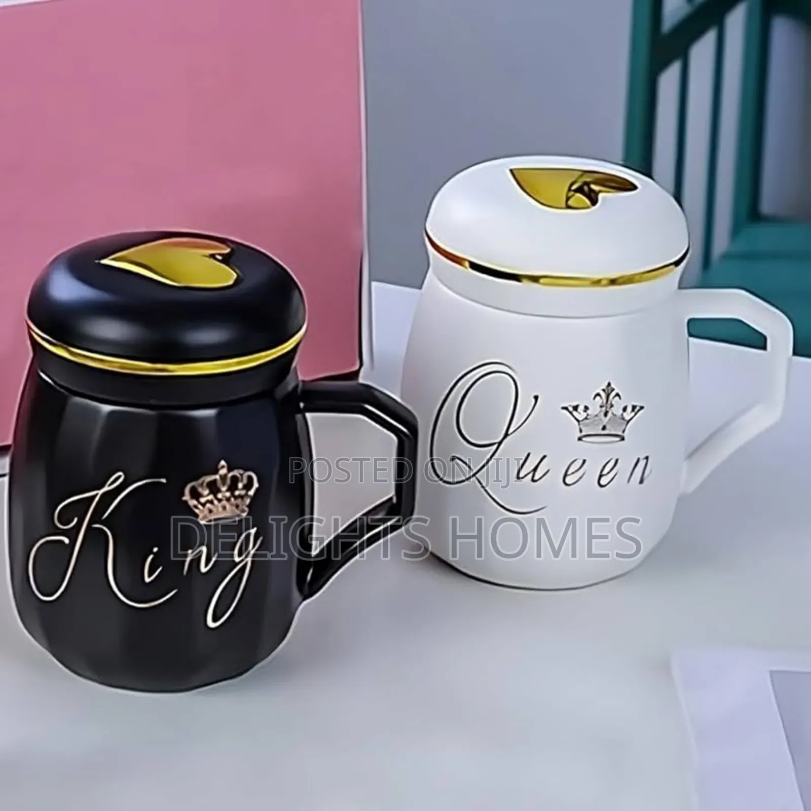 Fancy Couple Cups Branded Mr Mrs King Queen