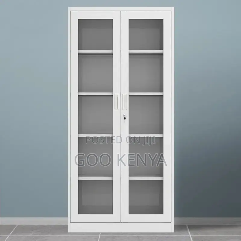 Office Cabinet ; Two Door Full-Glas Metallic Office Cabinet