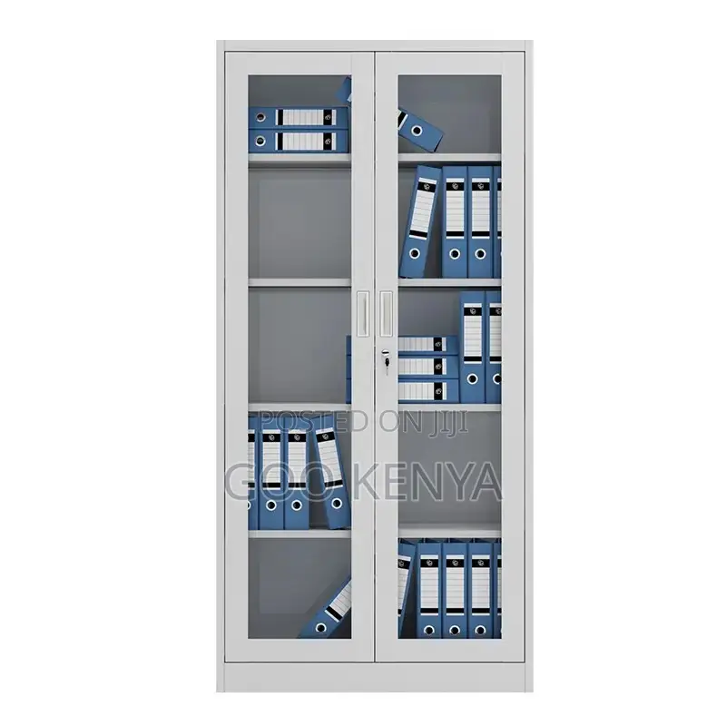 Office Cabinet ; Two Door Full-Glas Metallic Office Cabinet