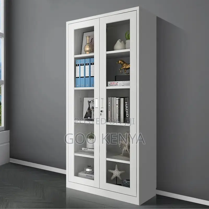 Office Cabinet ; Two Door Full-Glas Metallic Office Cabinet