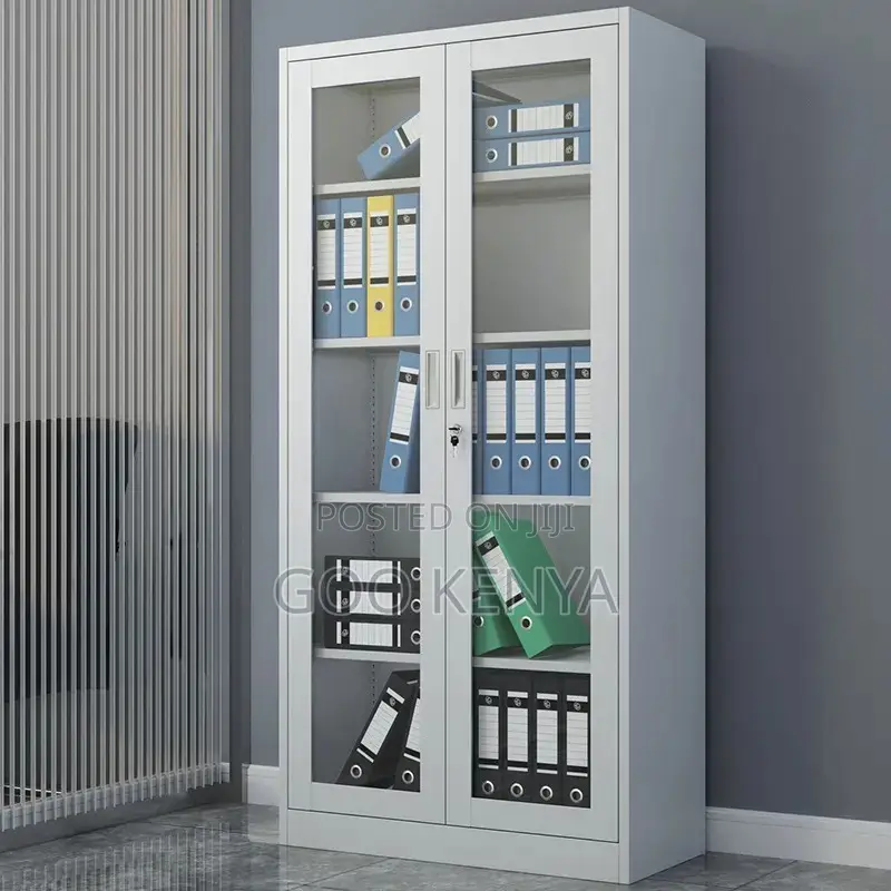 Office Cabinet ; Two Door Full-Glas Metallic Office Cabinet