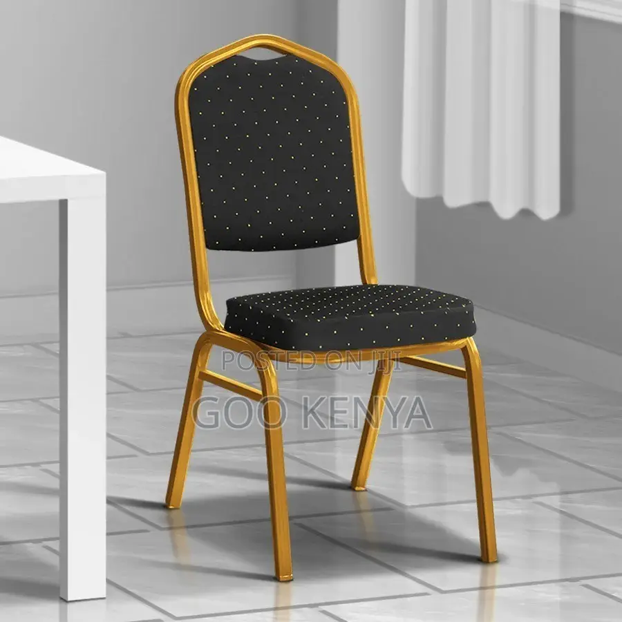 Office Chair ; Black Stackable Conference Seat