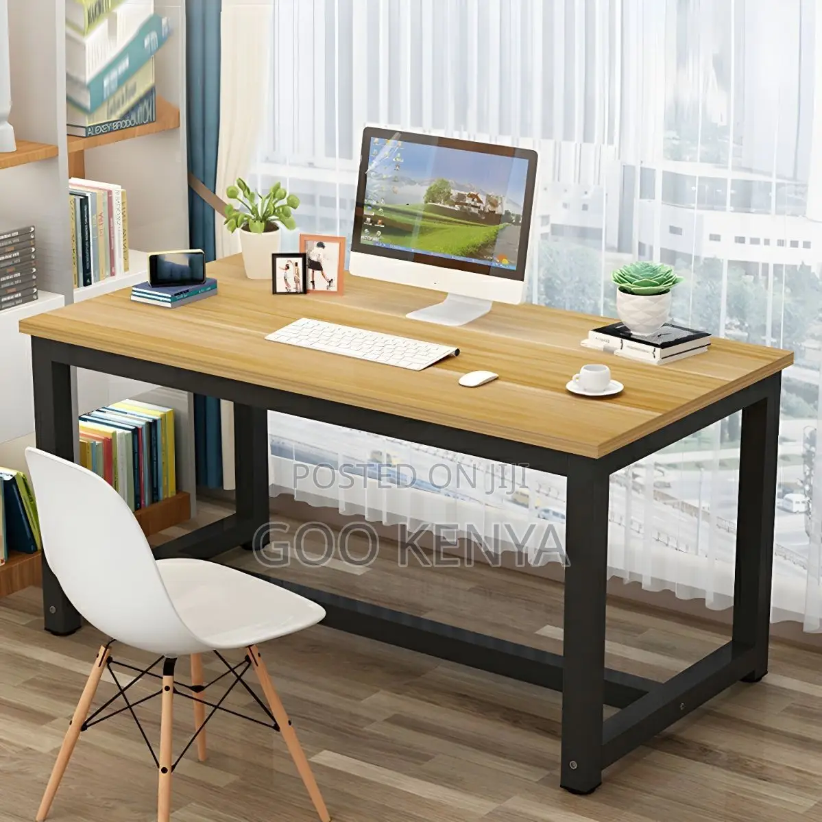Office Desk ; Wooden Top Modern Writing Desk