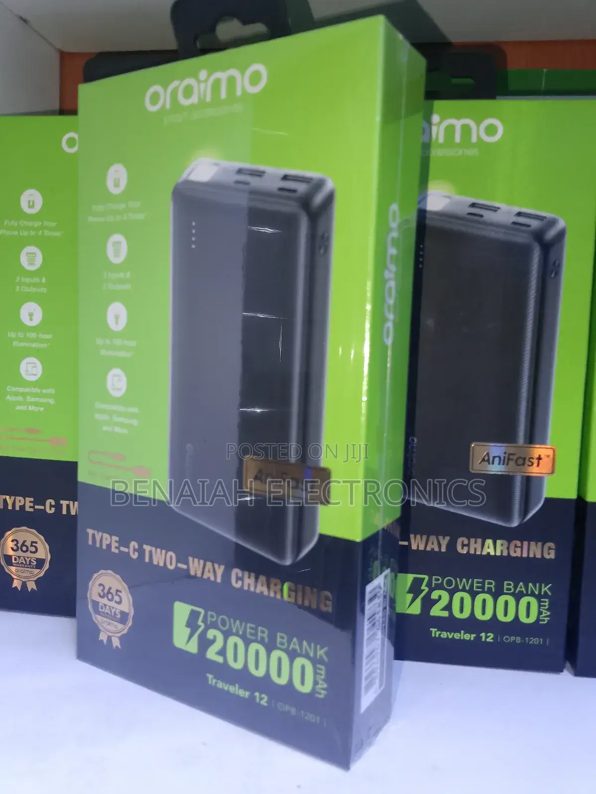 20000mah Oraimo Powerbank With Up To100hr Illumination Torch