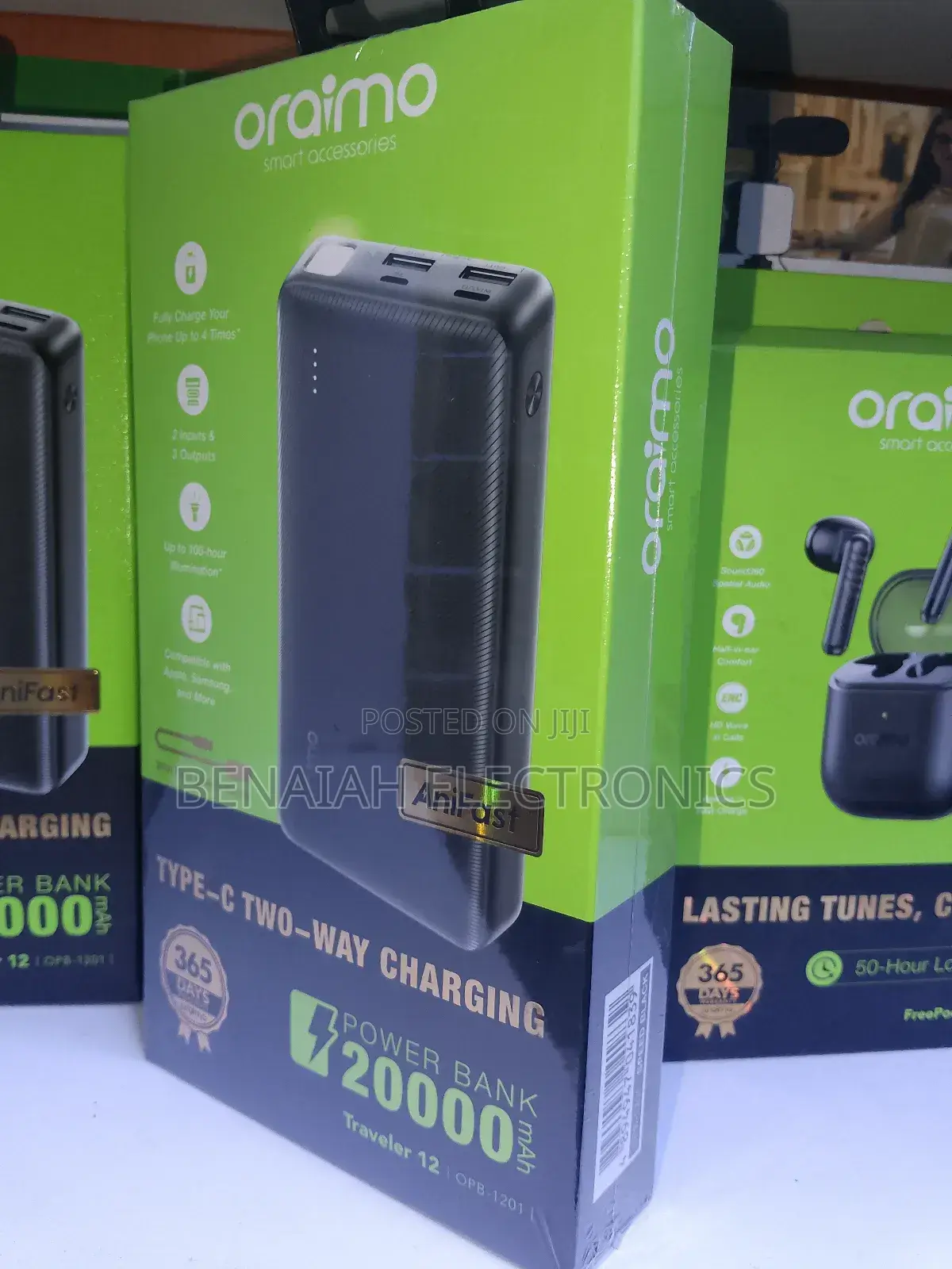 20000mah Oraimo Powerbank With Up To100hr Illumination Torch