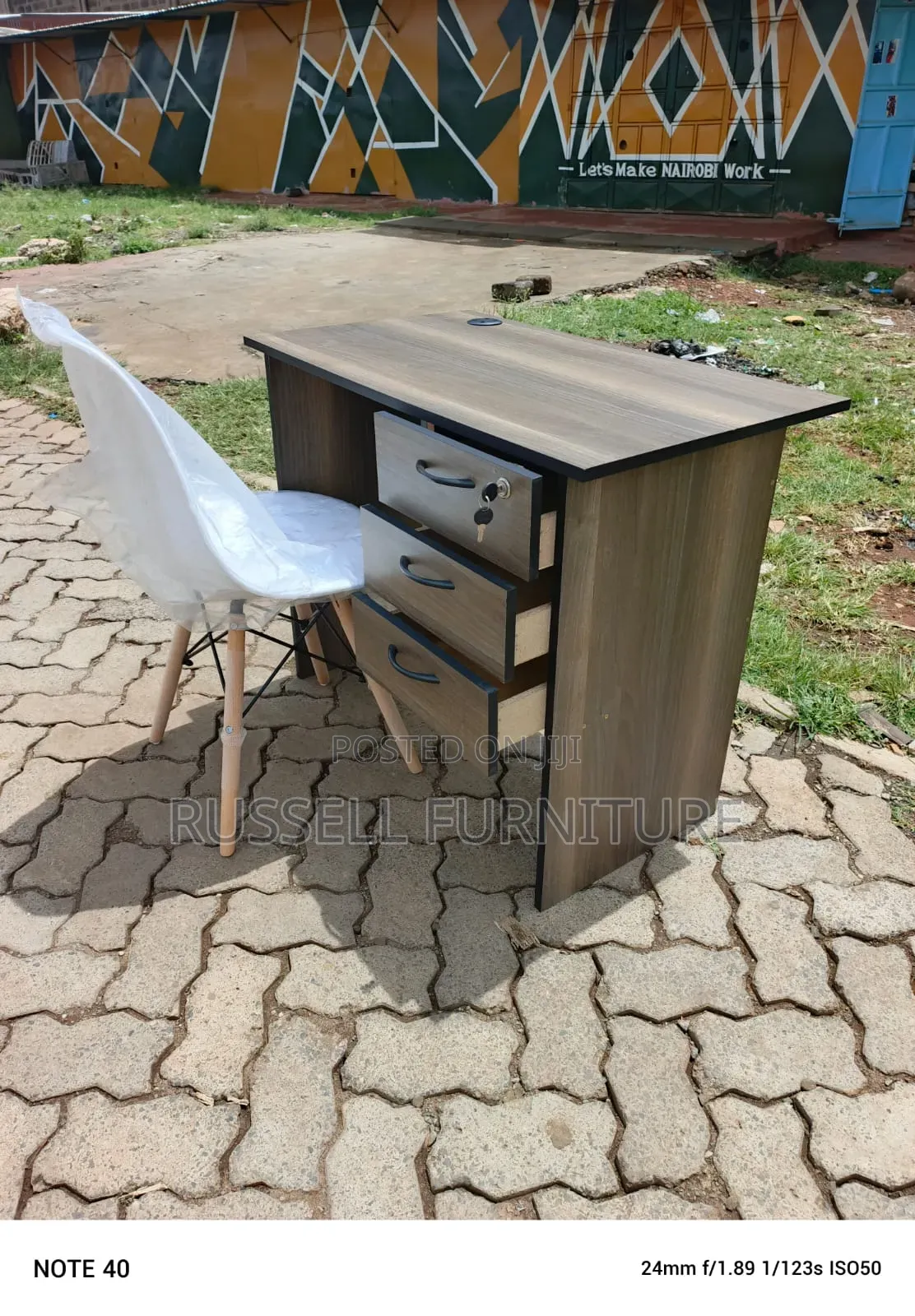 Local Study Table and White Eames Chair