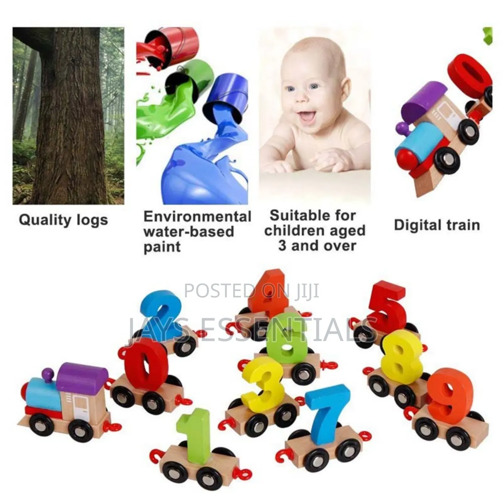 Montessori Wooden Number Train