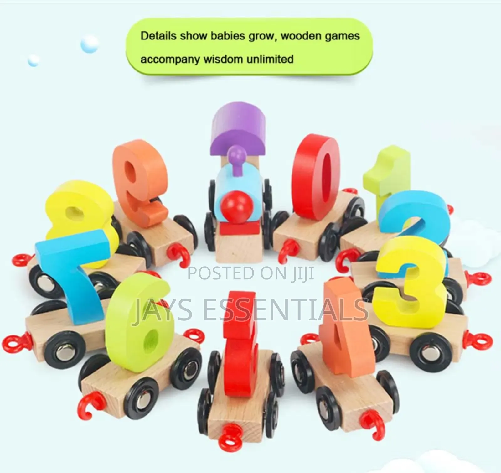 Montessori Wooden Number Train