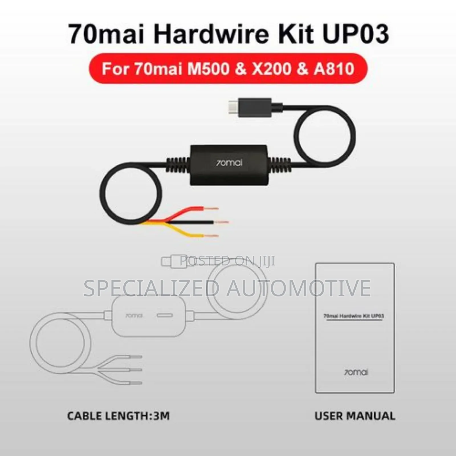 70mai Up03 Dashcamera Type C Hardwire Kit for A810, A510