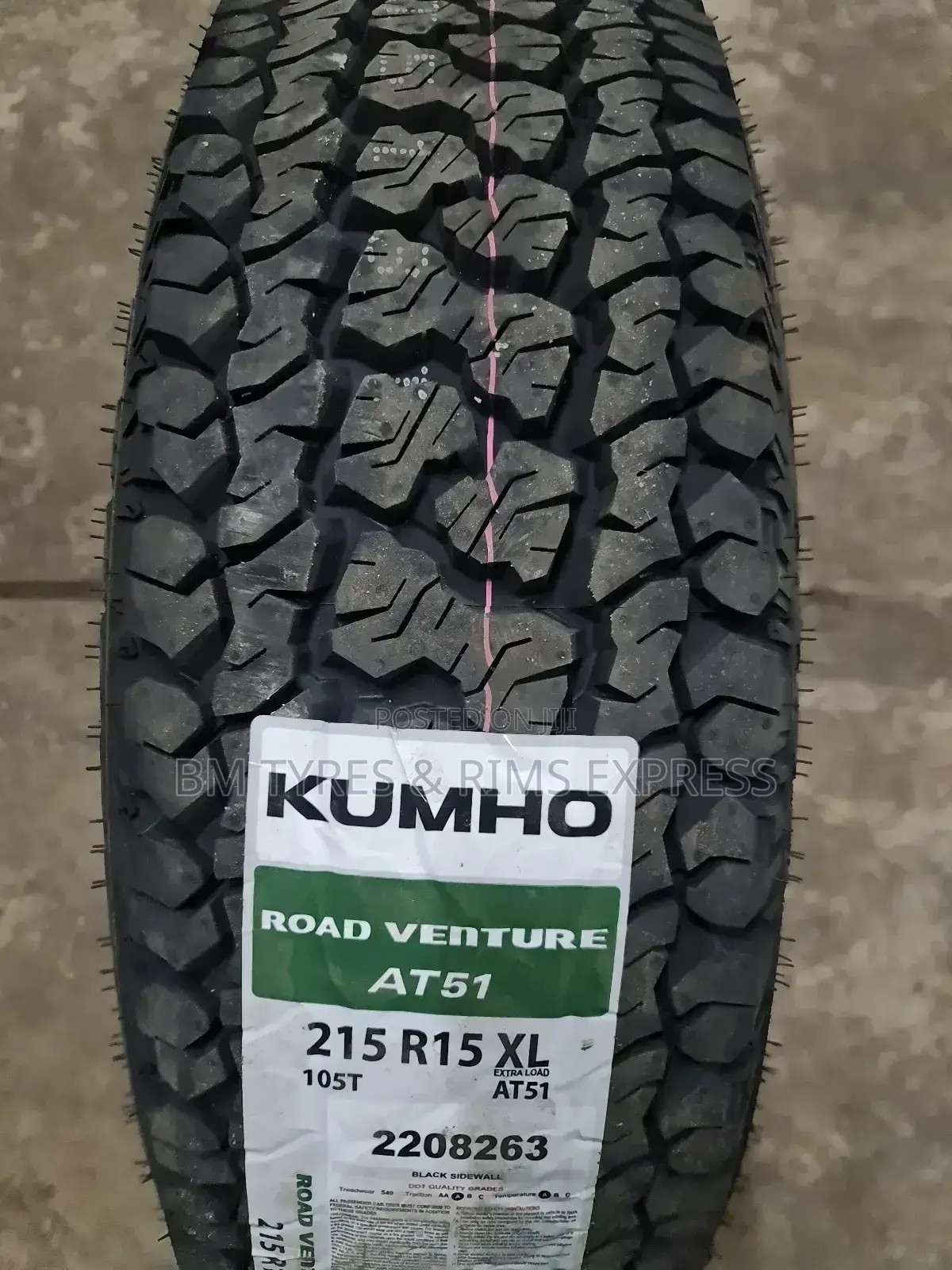 215 R15 Khumo Tyres (All Terrain)