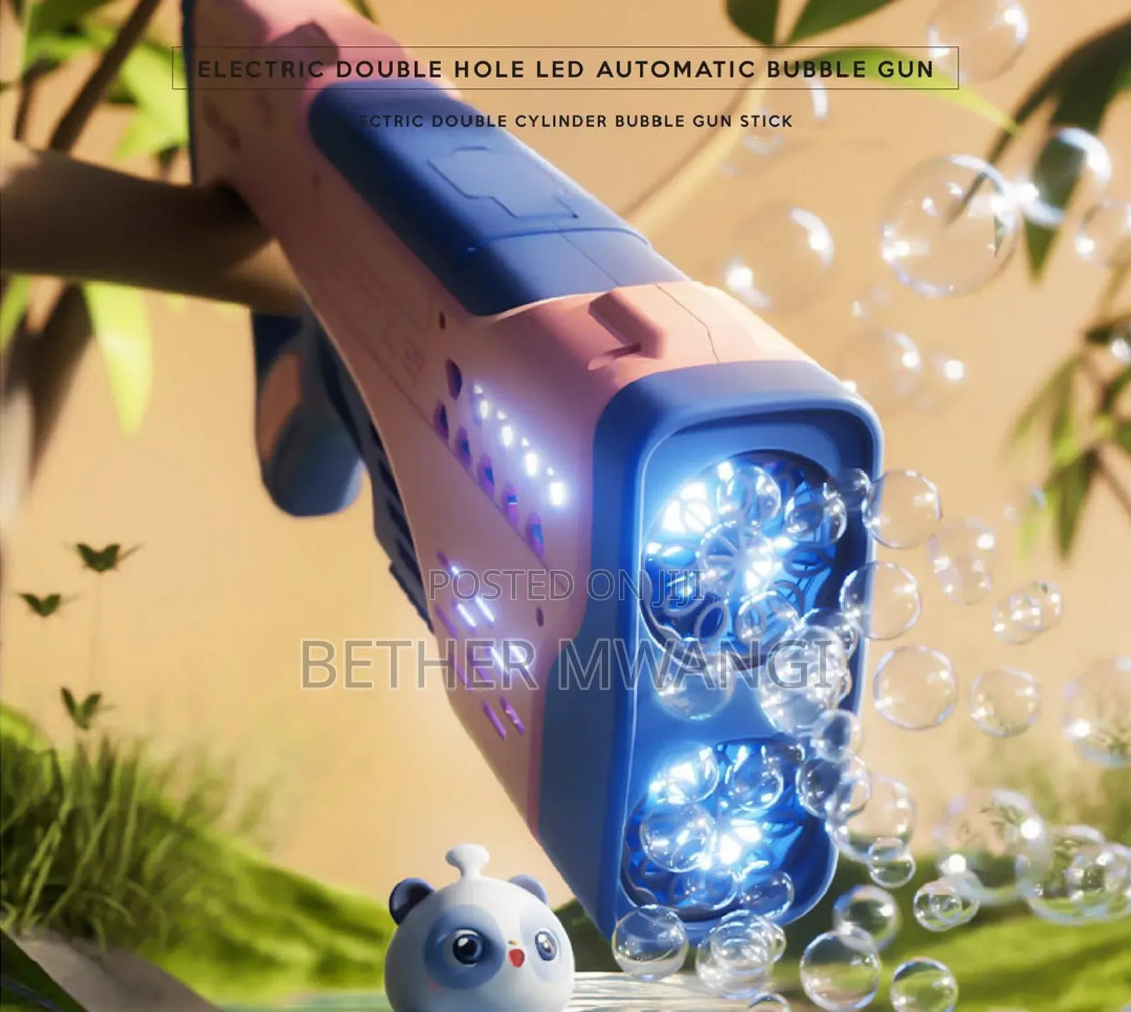 Electric Double Hole Led Automatic Bubble Gun in Kenya