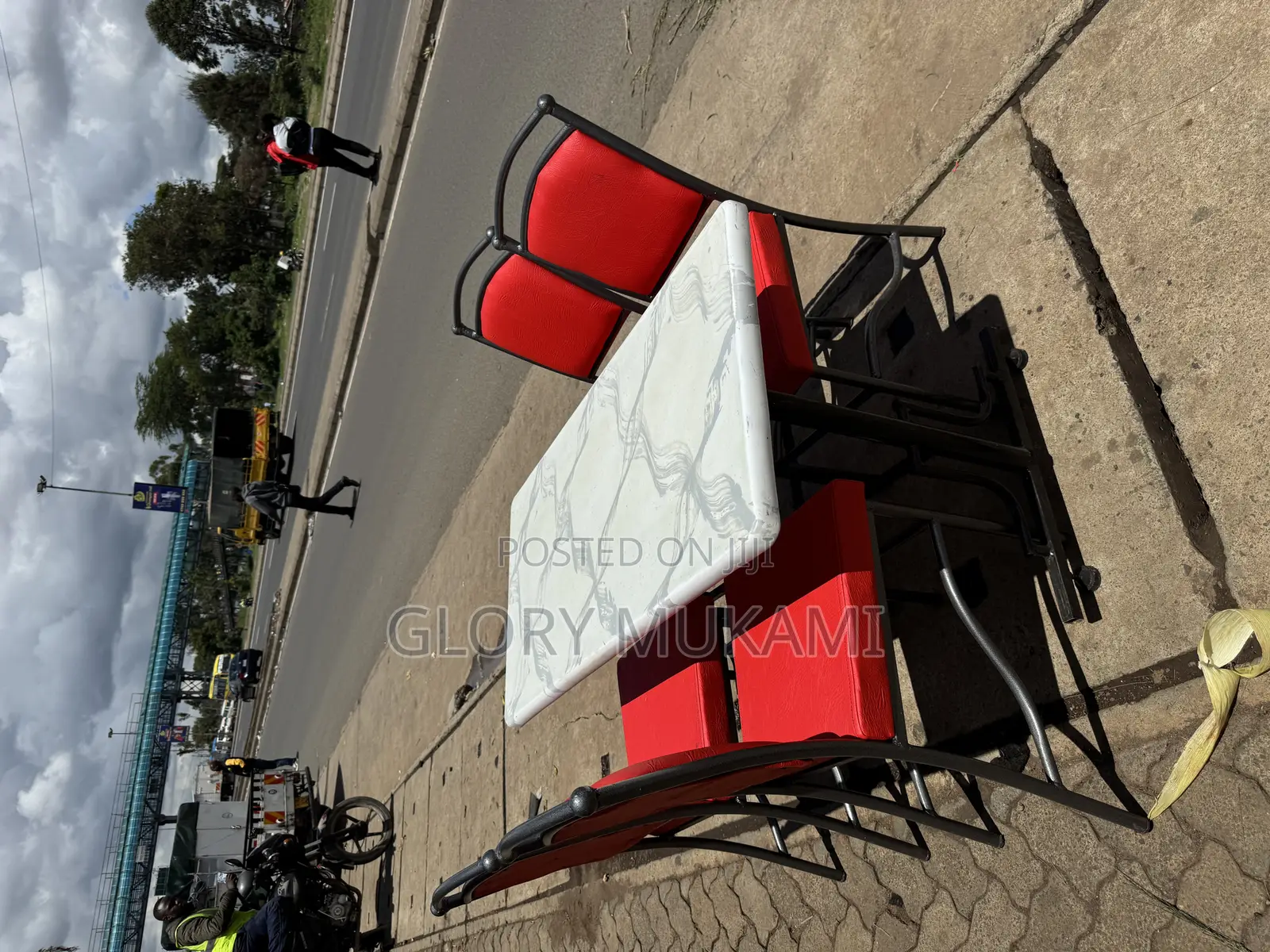 Restaurant And Bar Chairs And White Marble Table