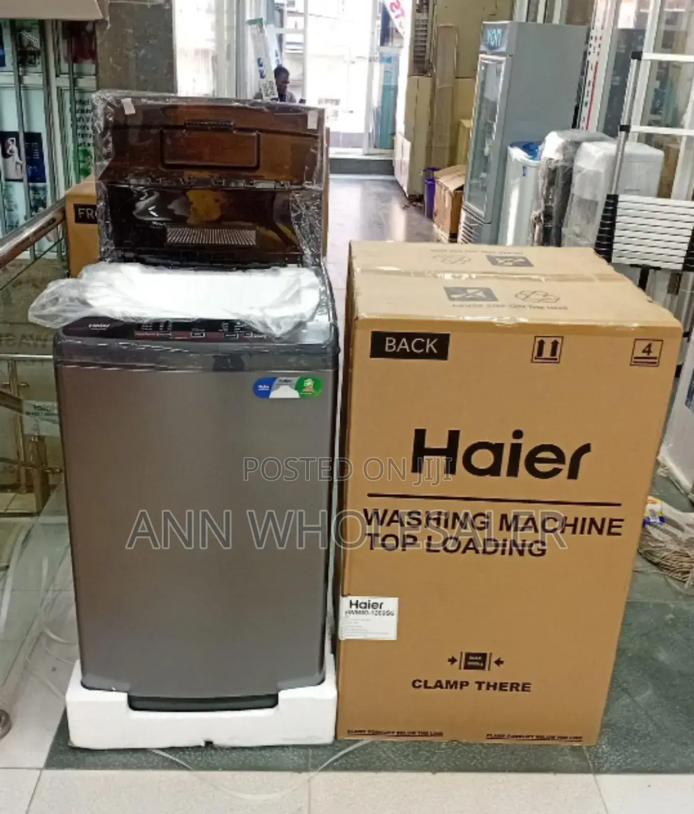 Grey Haier 8kg Top Load Fully Automatic Washing Machine W /2